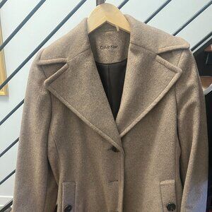 Calvin Klein Tan Pea Coat